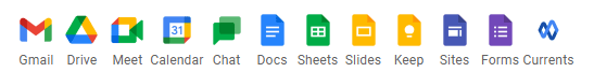 icons of Google Suite products