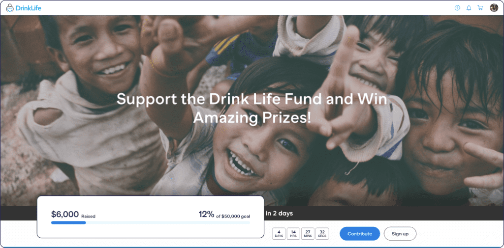 drink life fundraising campaign