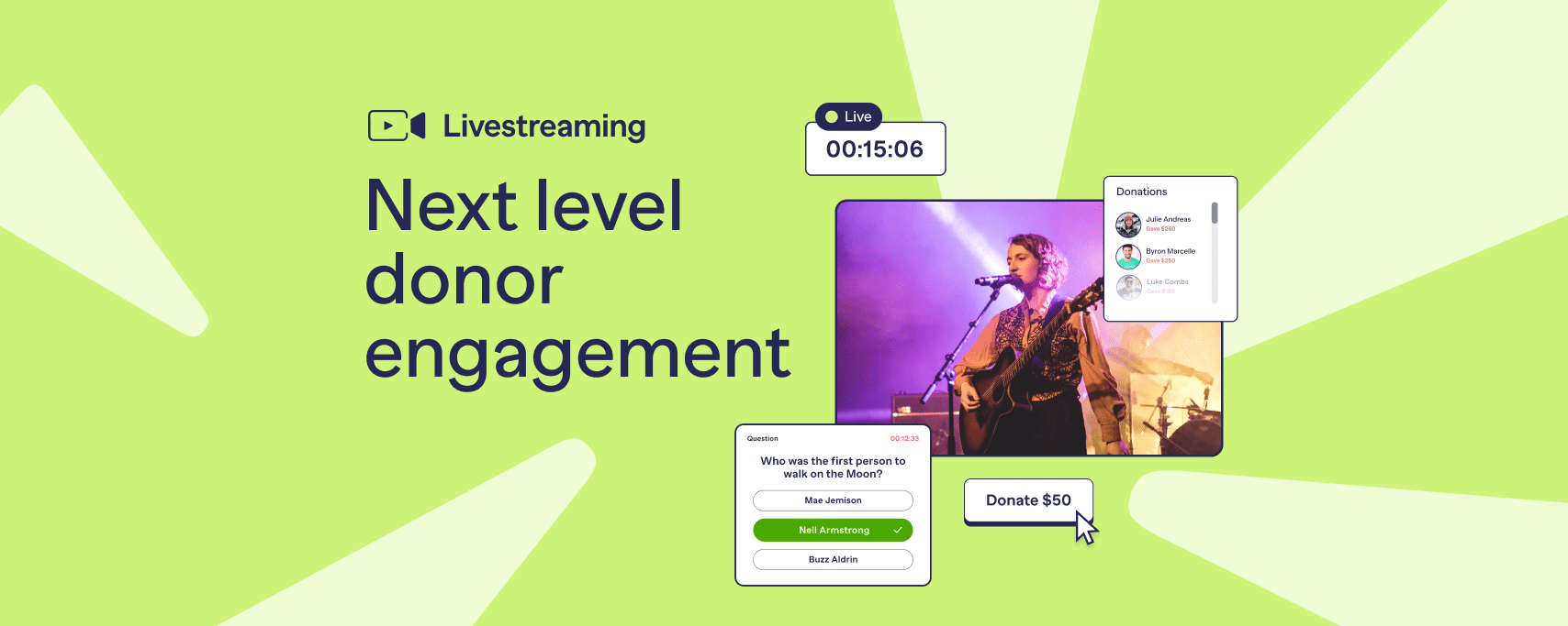 Brand New: Add Livestreaming to Any Fundraiser for Free