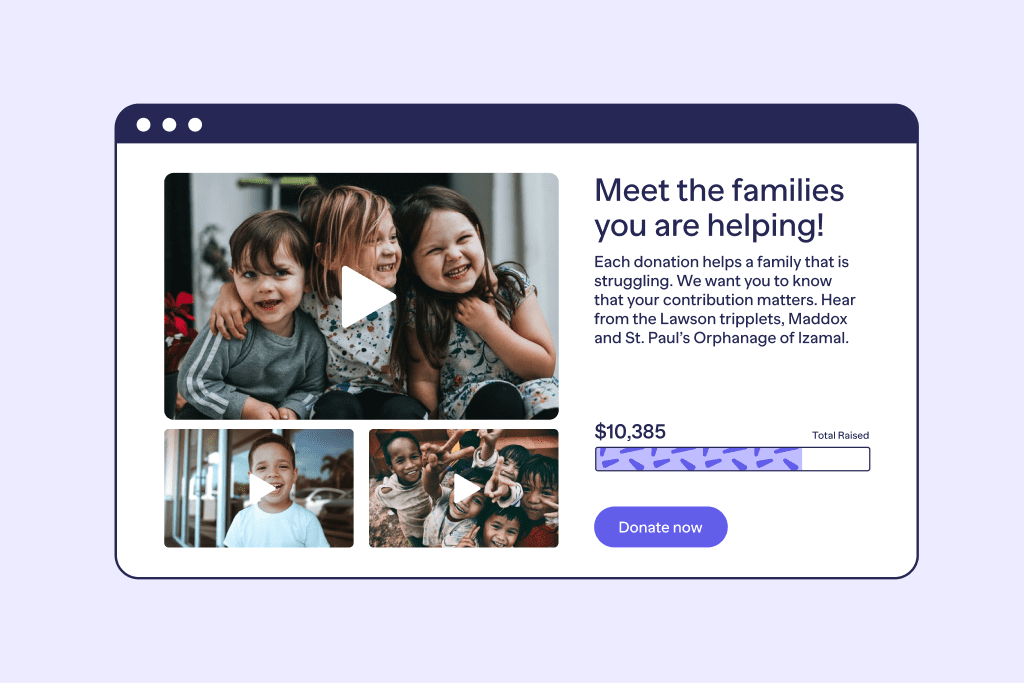 Campaign interface about orphan childs