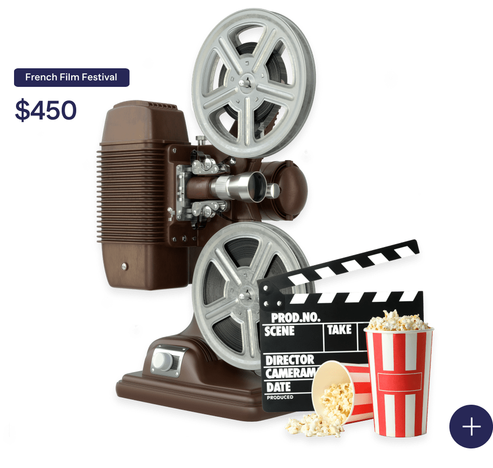 Projector clapperboard popcorn