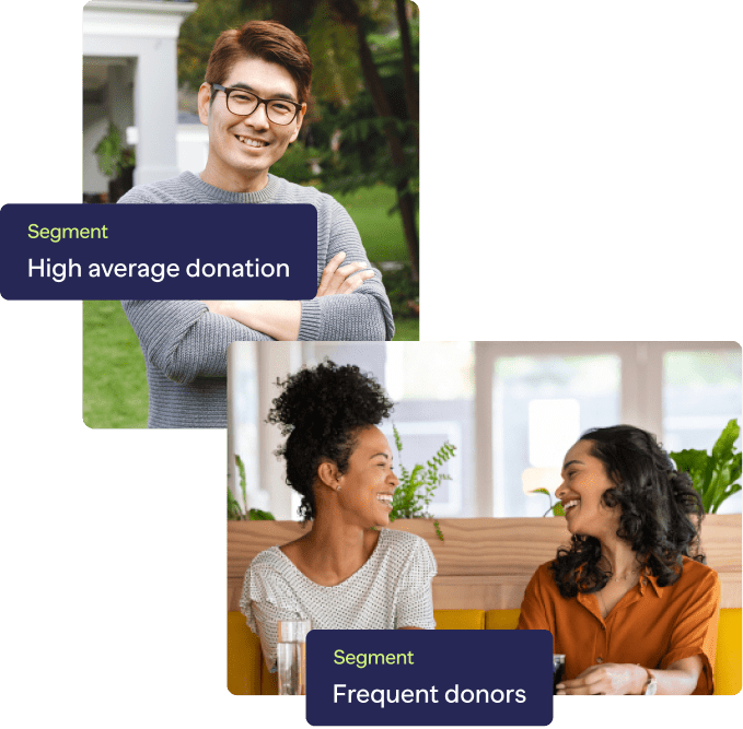 Man and women hight average donations frequent donors