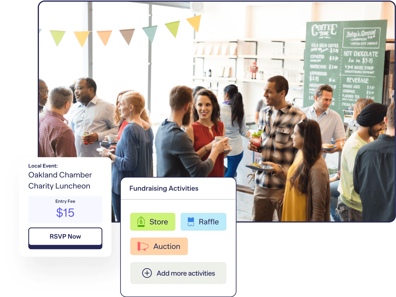 People talking at the party