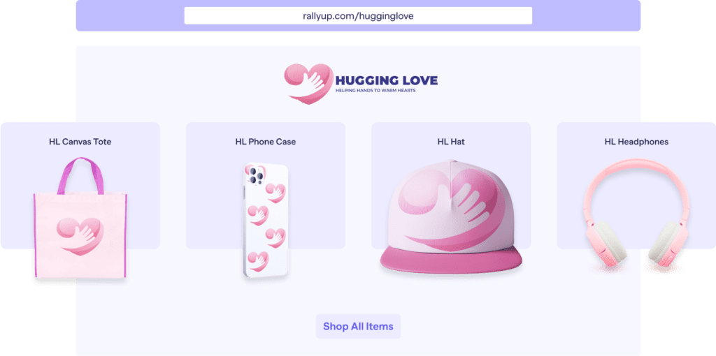 Hugging love store example
