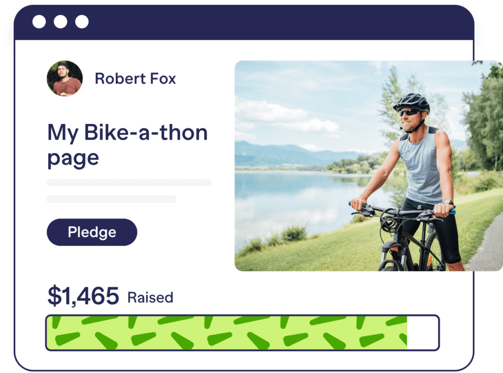 Man on a bike a thon page example