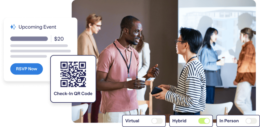 Events and ticketing with qr code check in