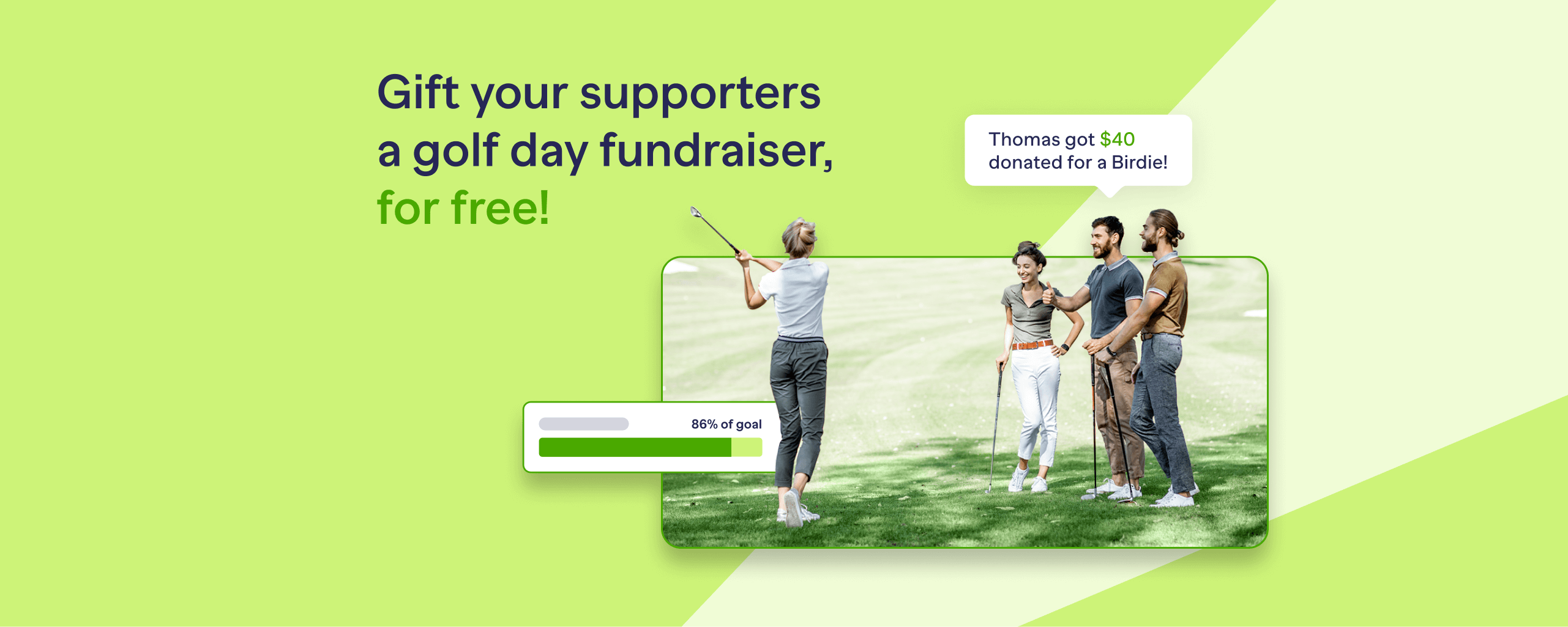 Gift your supporters a golf day fundraiser, for free!