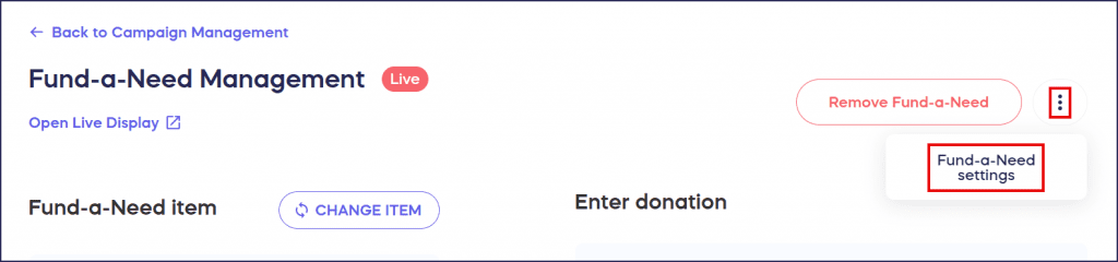 fund a need settings