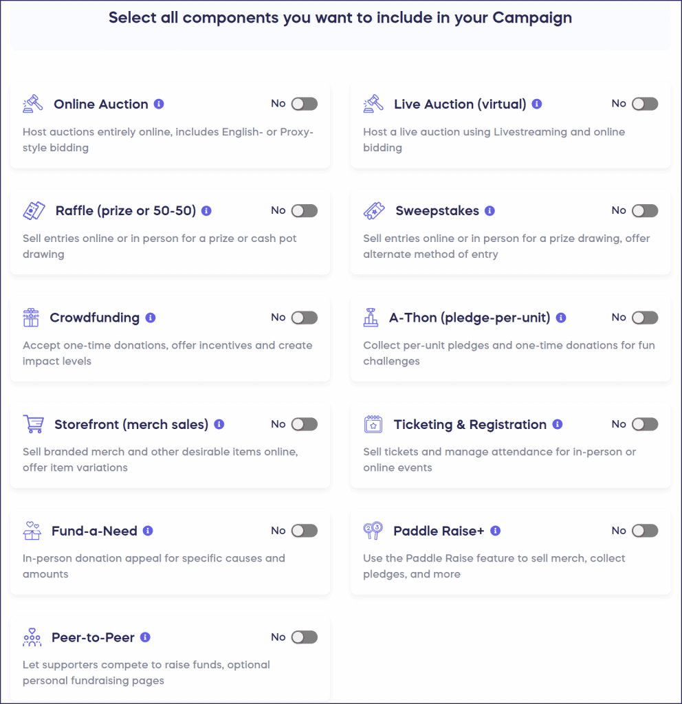 select campaign components