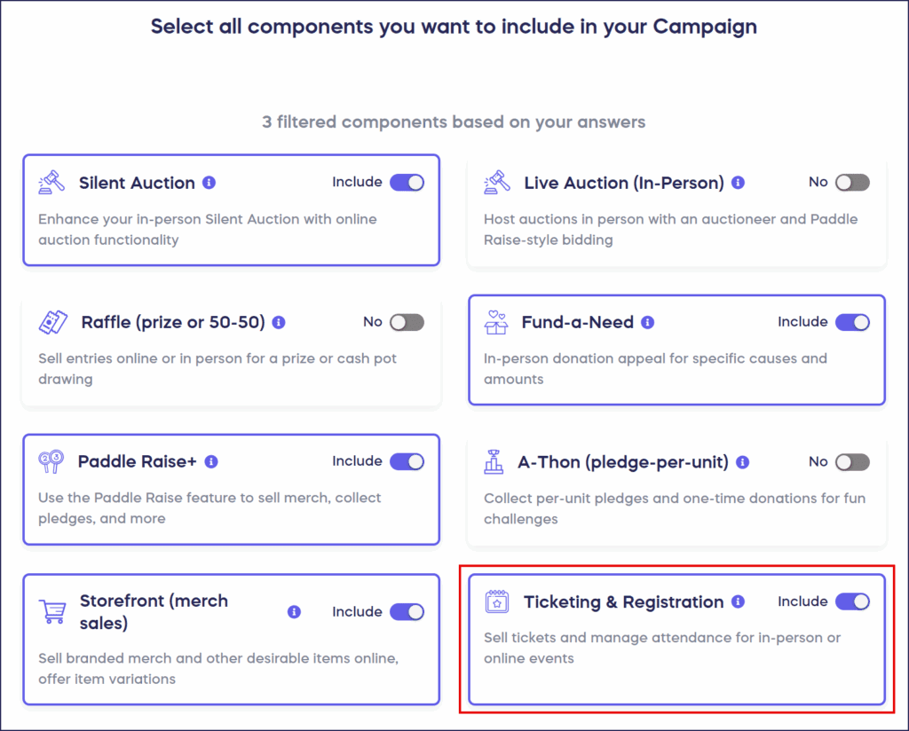 select ticketing and registration