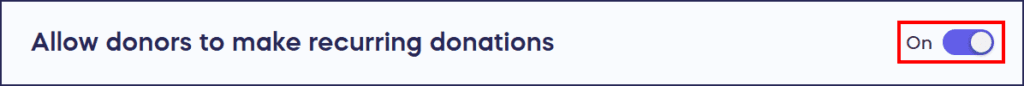 allow recurring donations