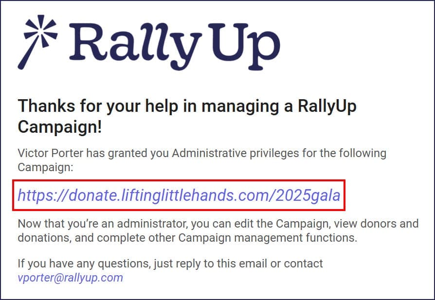 campaign administrator invite