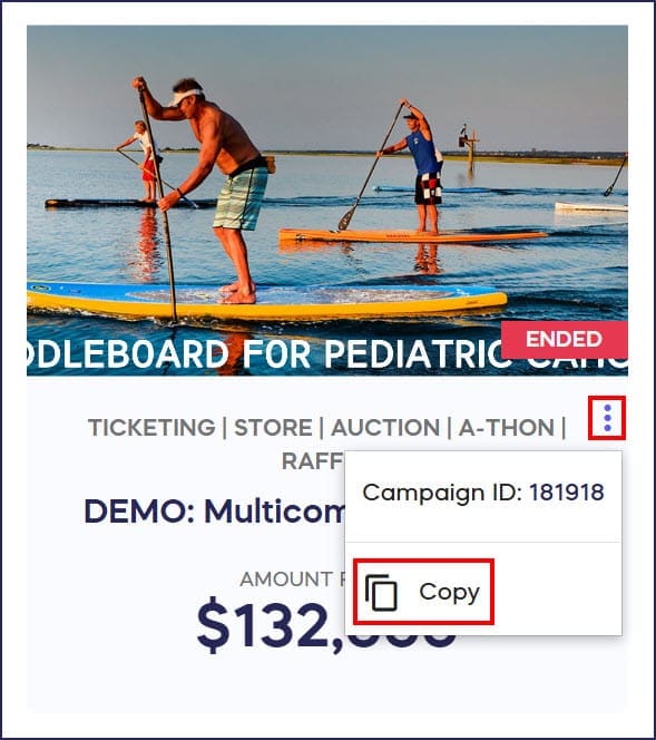 copy campaign grid view