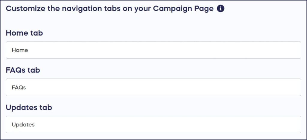 customize campaign navigation tabs
