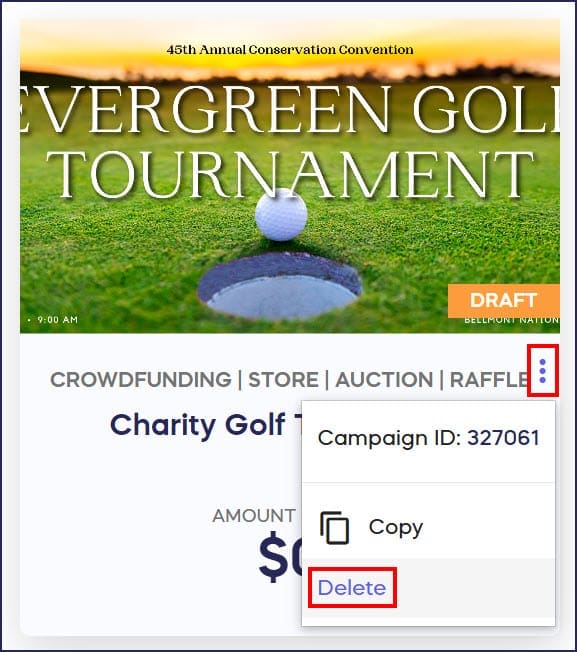 delete draft campaign