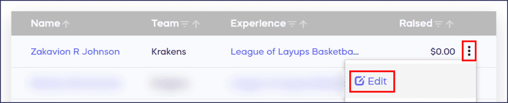 edit participant as participant