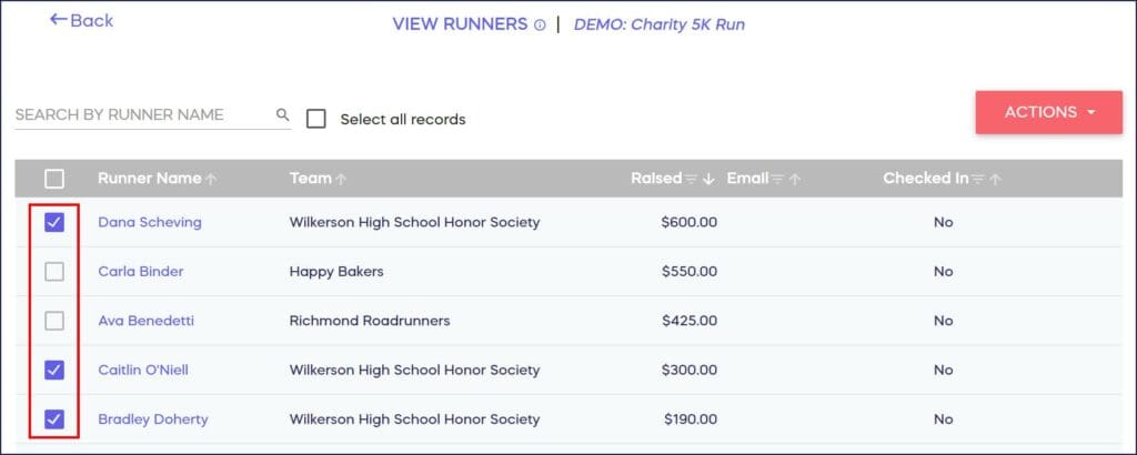 email some participants