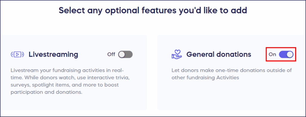 enable general donations
