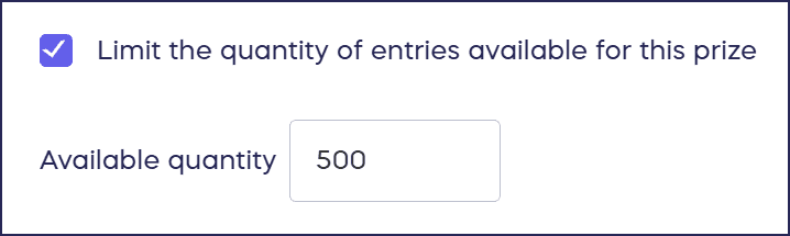 limit entries for specific raffle prize