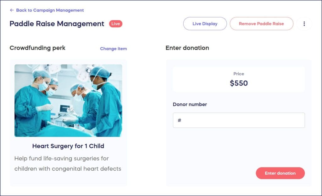 paddle raise management