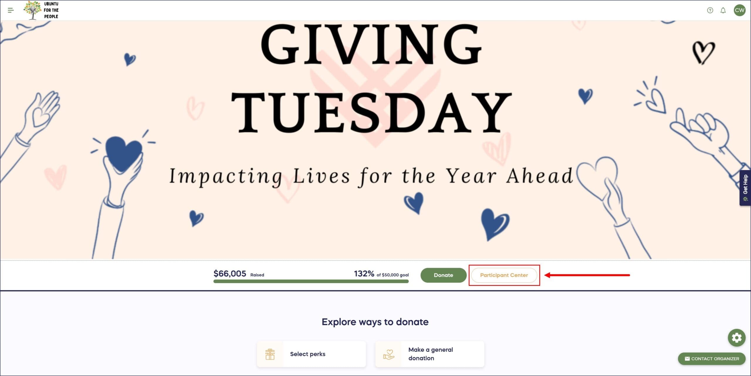 participant center button