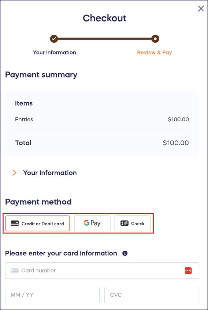 payment method options