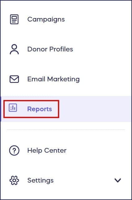 reports in left menu