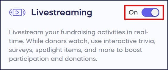 turn on livestreaming