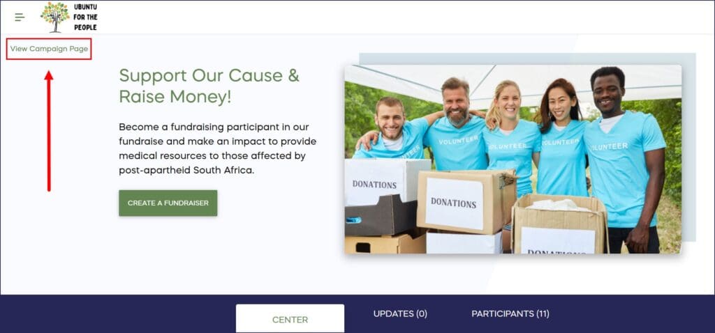 view campaign page from participant center new lingo