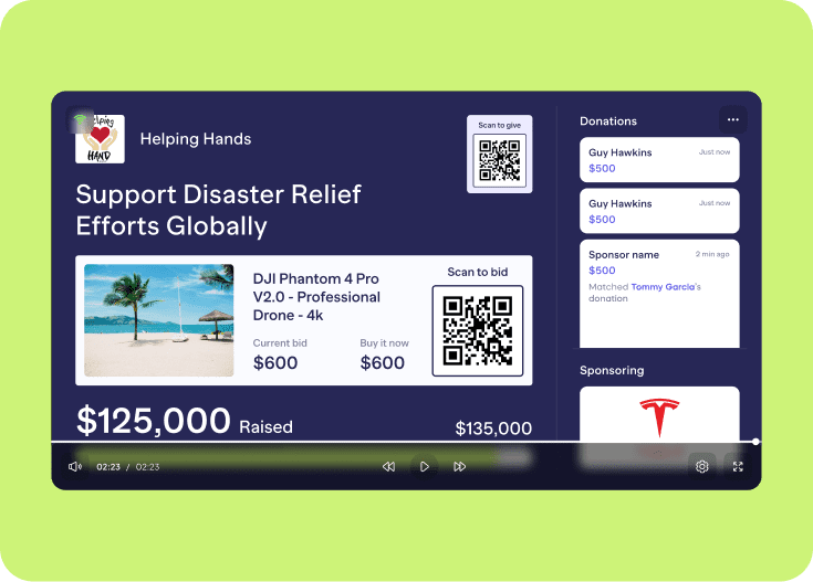 Live Display Close with final total