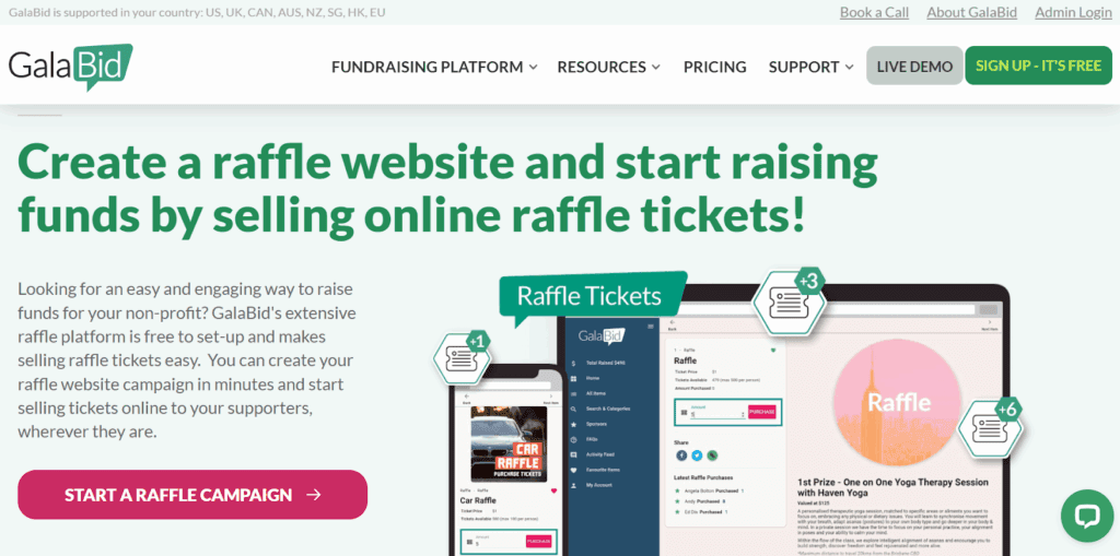GalaBid online raffle platform 