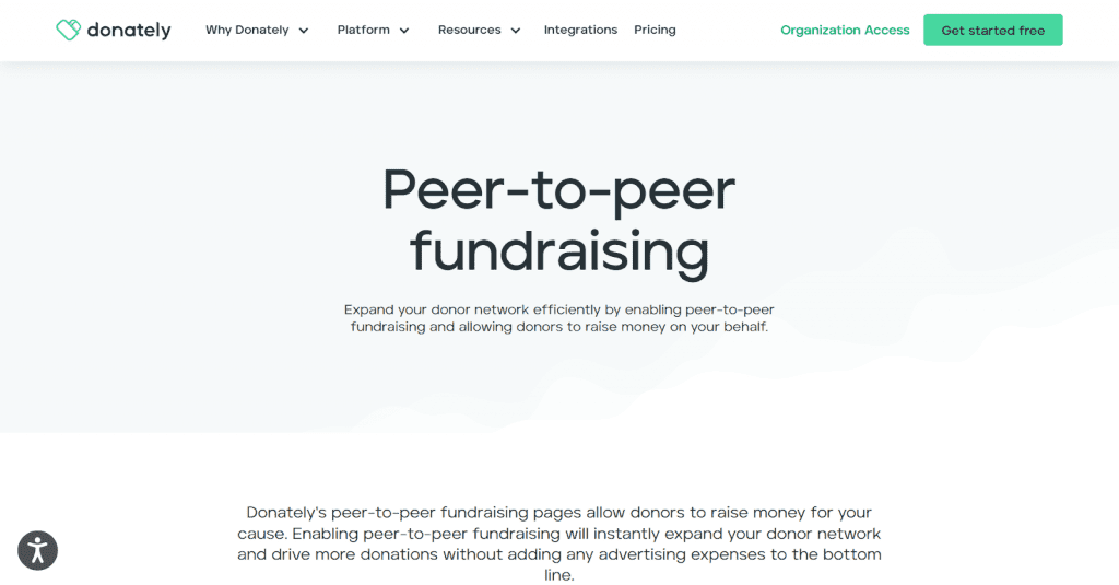Donately: Clean, Focused peer fundraising Pages