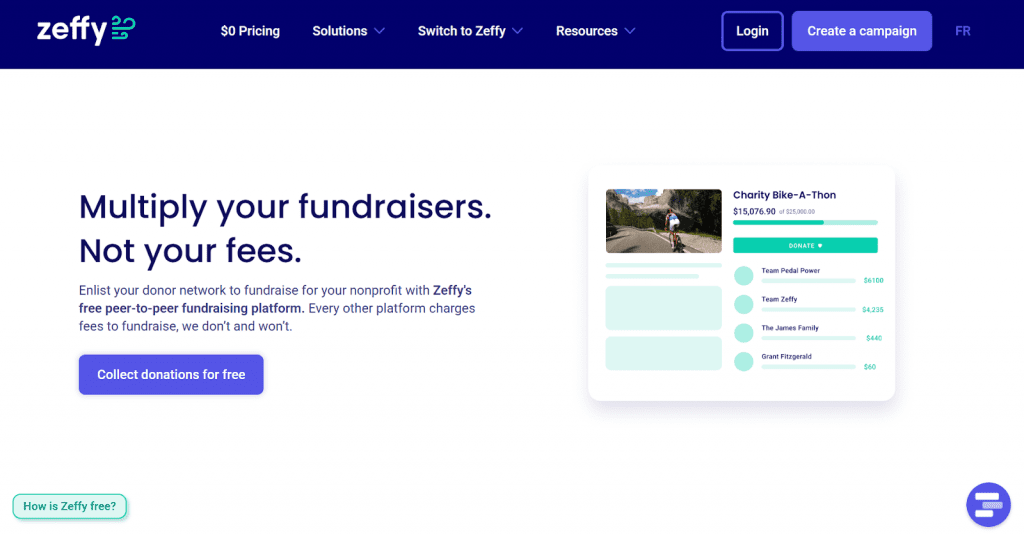 zeffy peer-to-peer fundraising platform