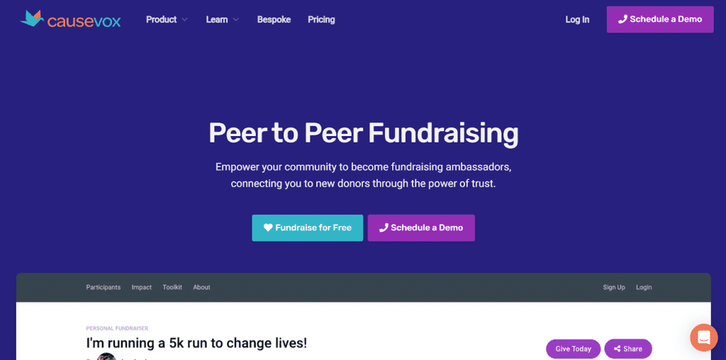 CauseVox puts storytelling at the center of peer-to-peer fundraising.