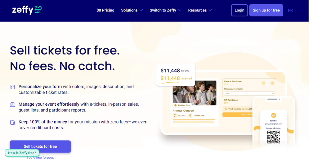 Zeffy event software