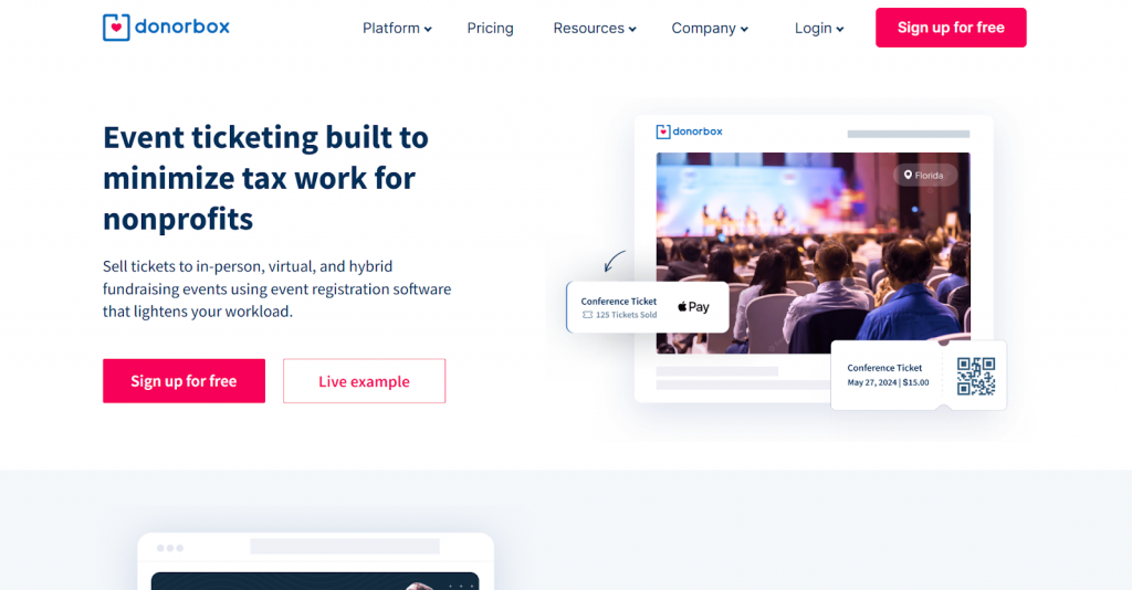 Donorbox event ticketing 