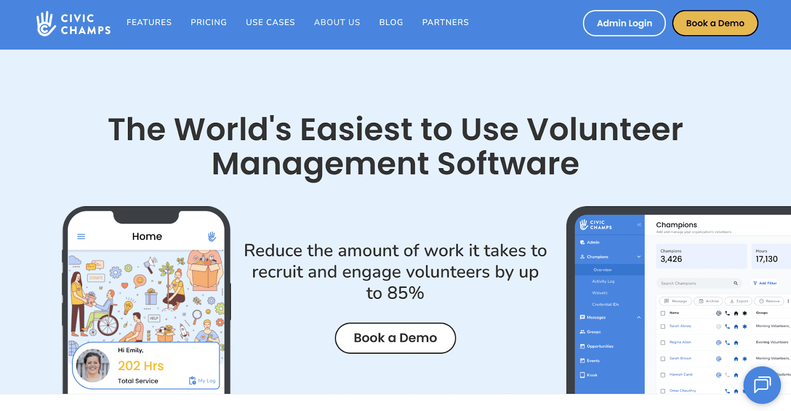 Civic Champs: Best volunteer management software for nonprofits 