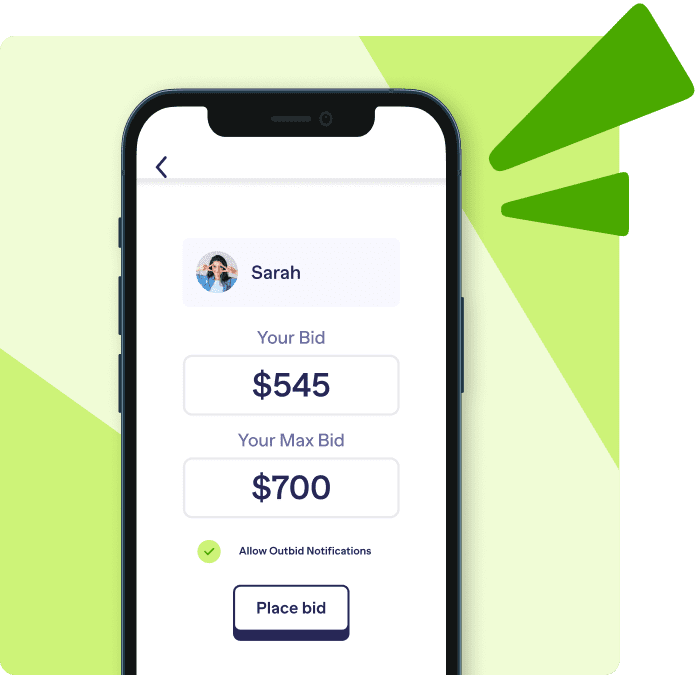 Auction Never miss a bid with real time alerts