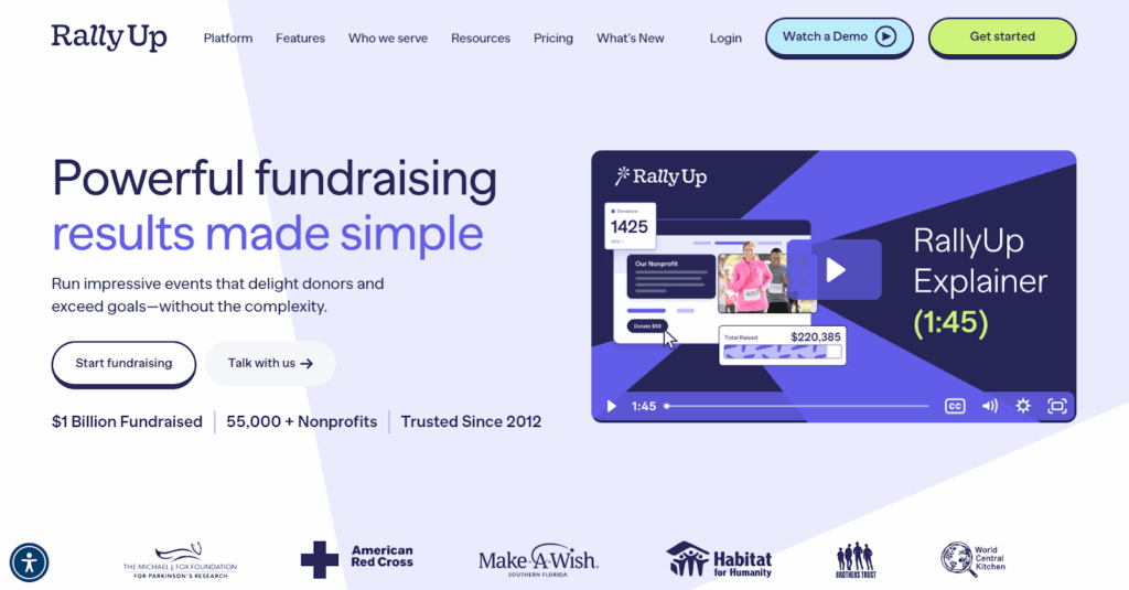 RallyUp: Best end-to-end fundraising platform donation app