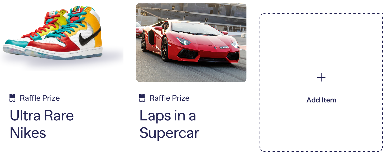 Mulitple prize options with raffle