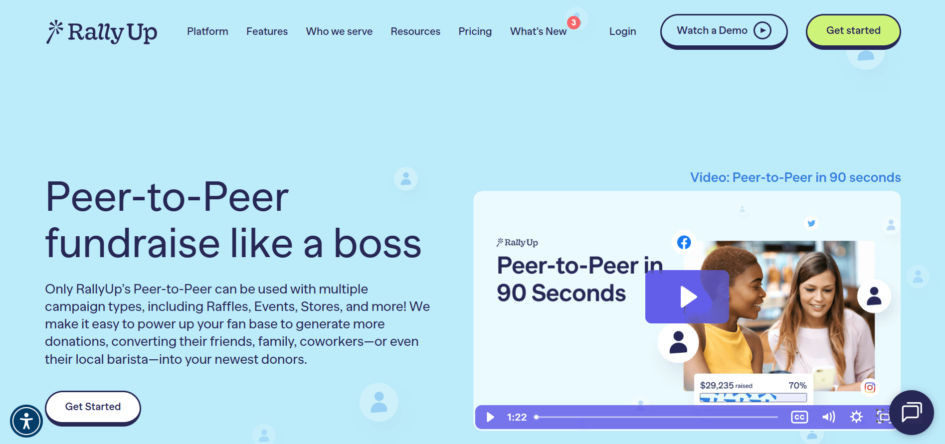 RallyUp offers free peer-to-peer fundraising tools
