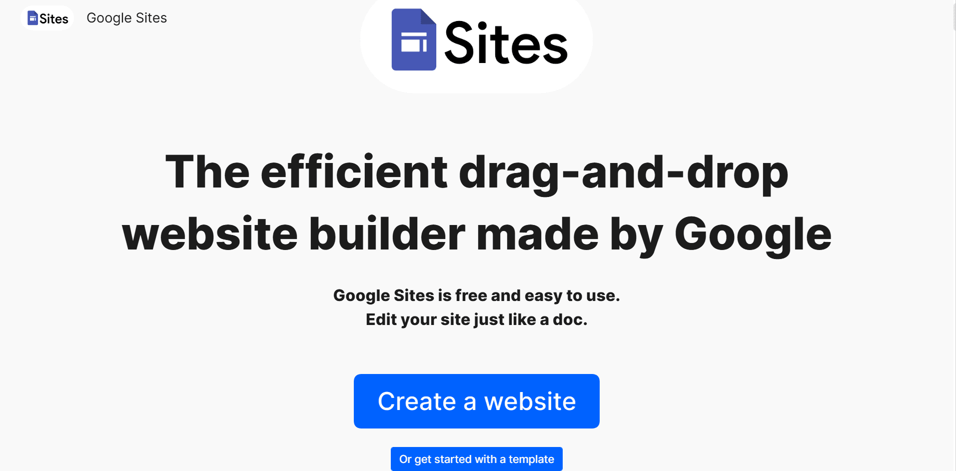 Google Sites lets nonprofits create simple websites