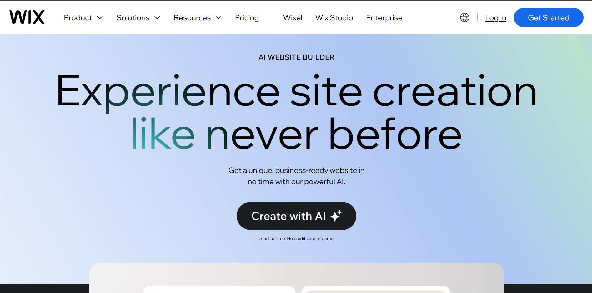 Wix allows nonprofits to start building a website for free