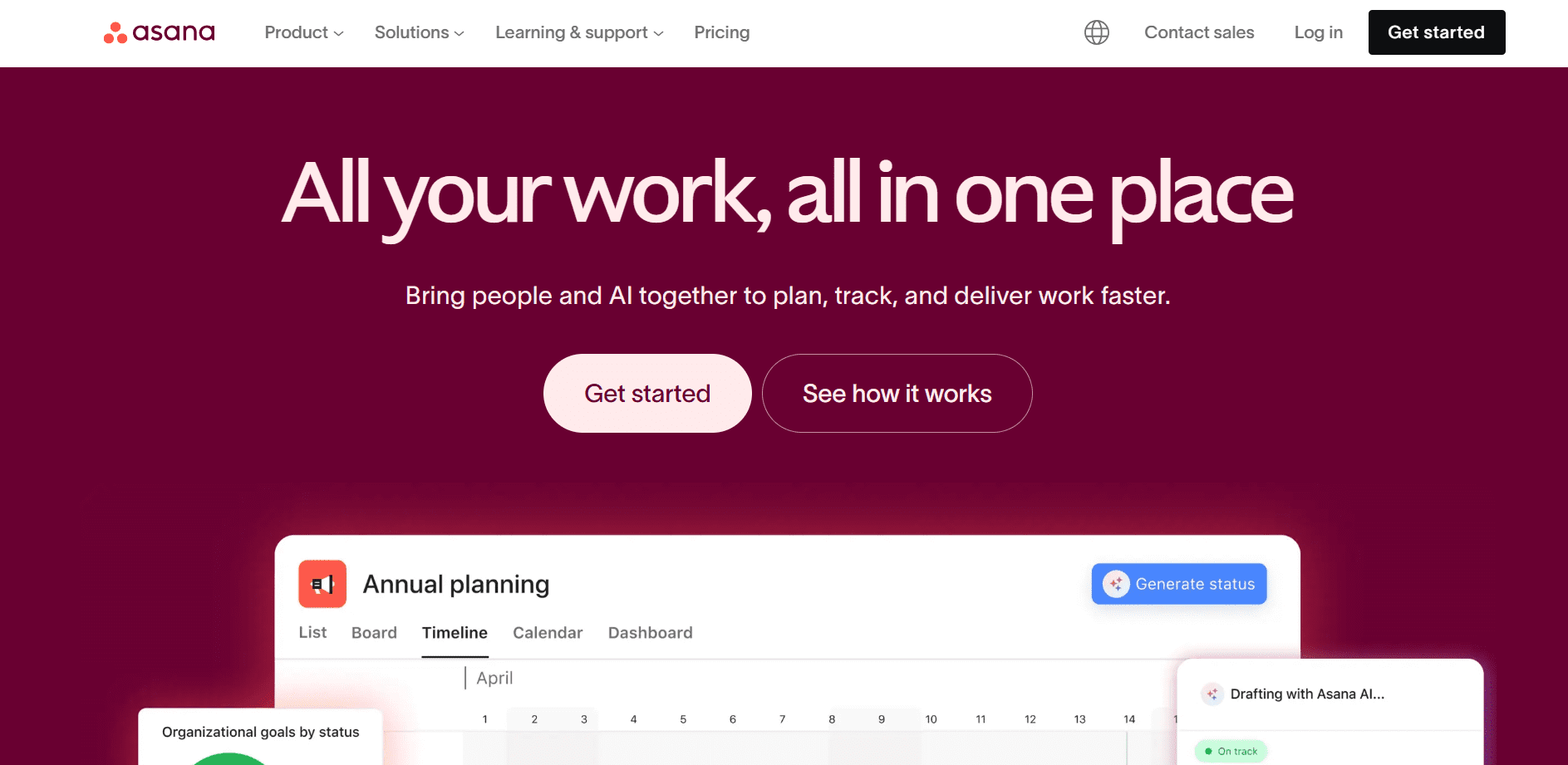 Asana’s free plan supports task tracking