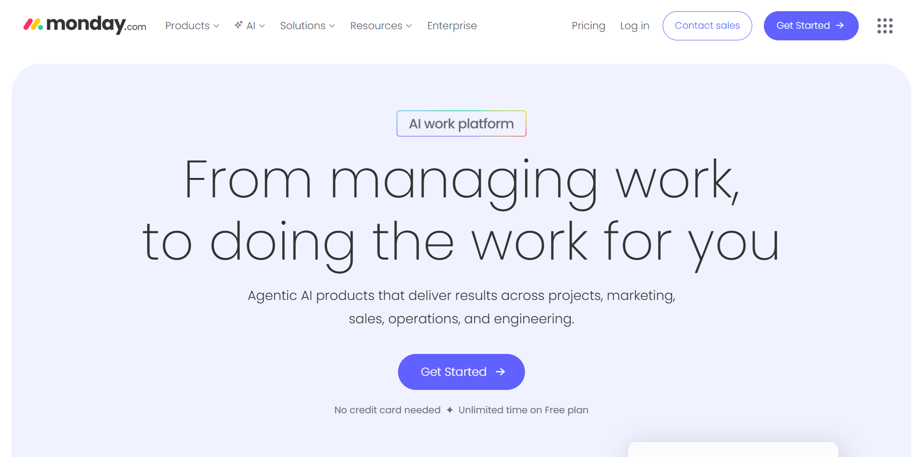 Monday.com offers a limited free tier