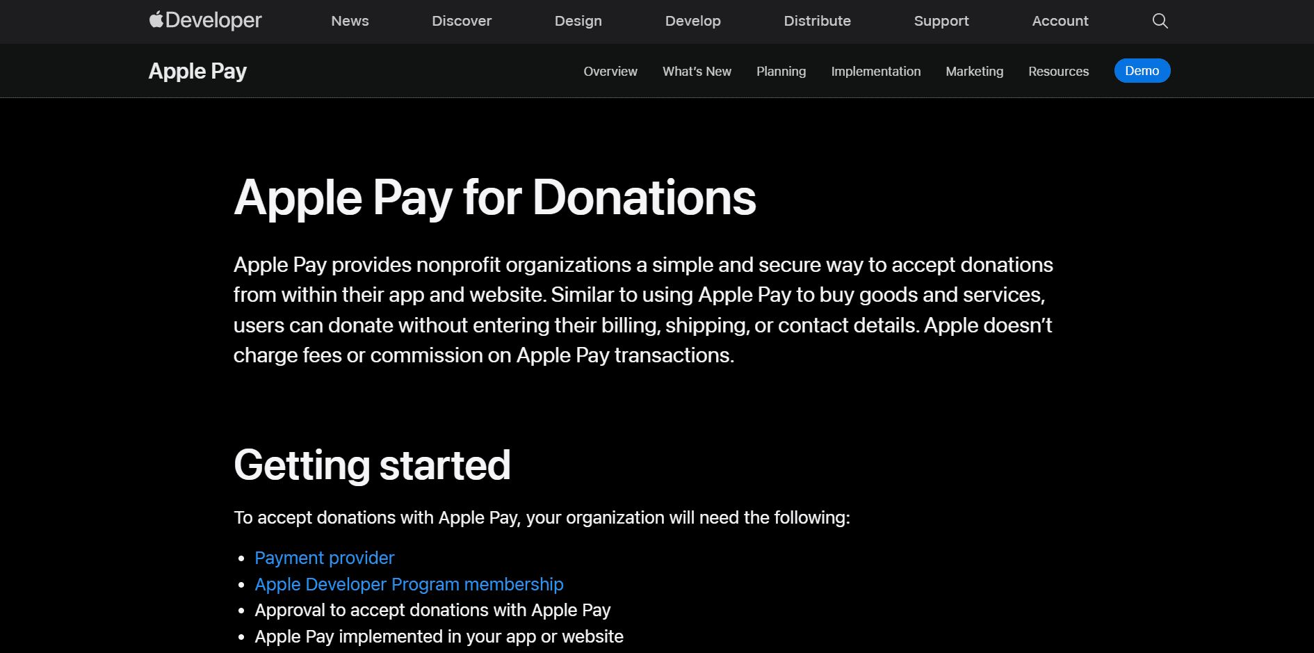 Apple Pay for Donations