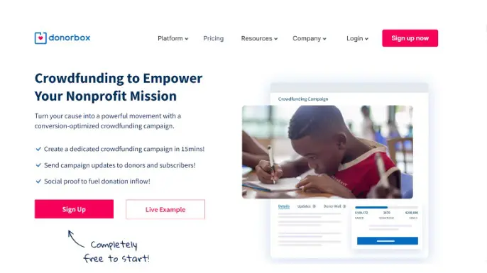 Donorbox offers a dedicated crowdfunding for nonprofits