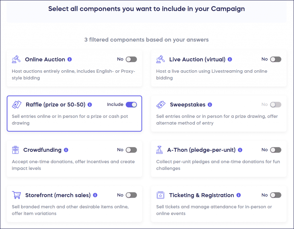 add raffle to campaign
