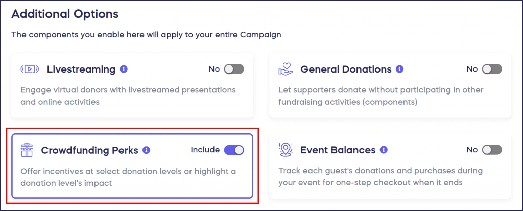enable crowdfunding perks