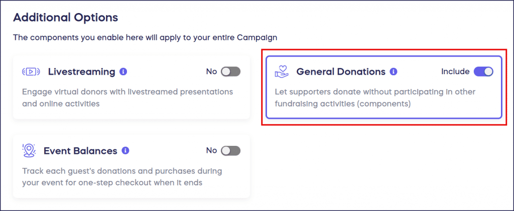 enable general donations
